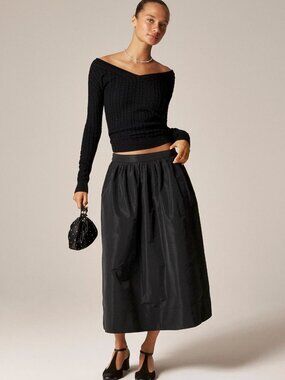 J Crew Midi Ball Skirt in Taffeta